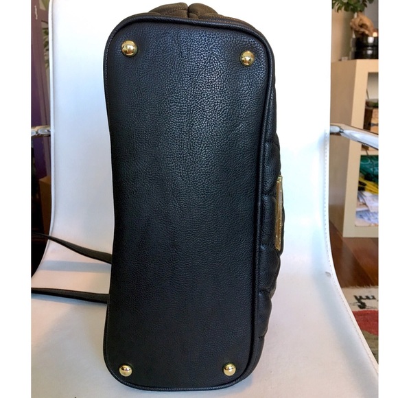 Betsey Johnson Quilted Heart Blk Purse Fuchsia Bow - Picture 8 of 8